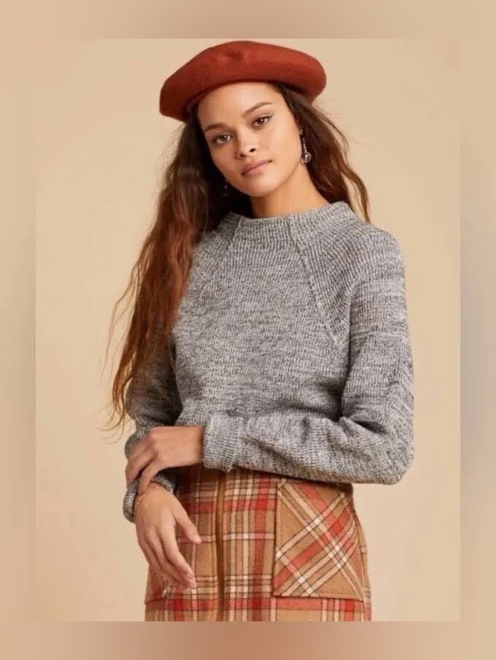 Free People Too Good Sweater Gray Knit Pullover Long Sleeve Women's Small